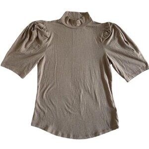 Gap Puff Sleeve Mock Neck Tee Featherweight Cotton Modal Top